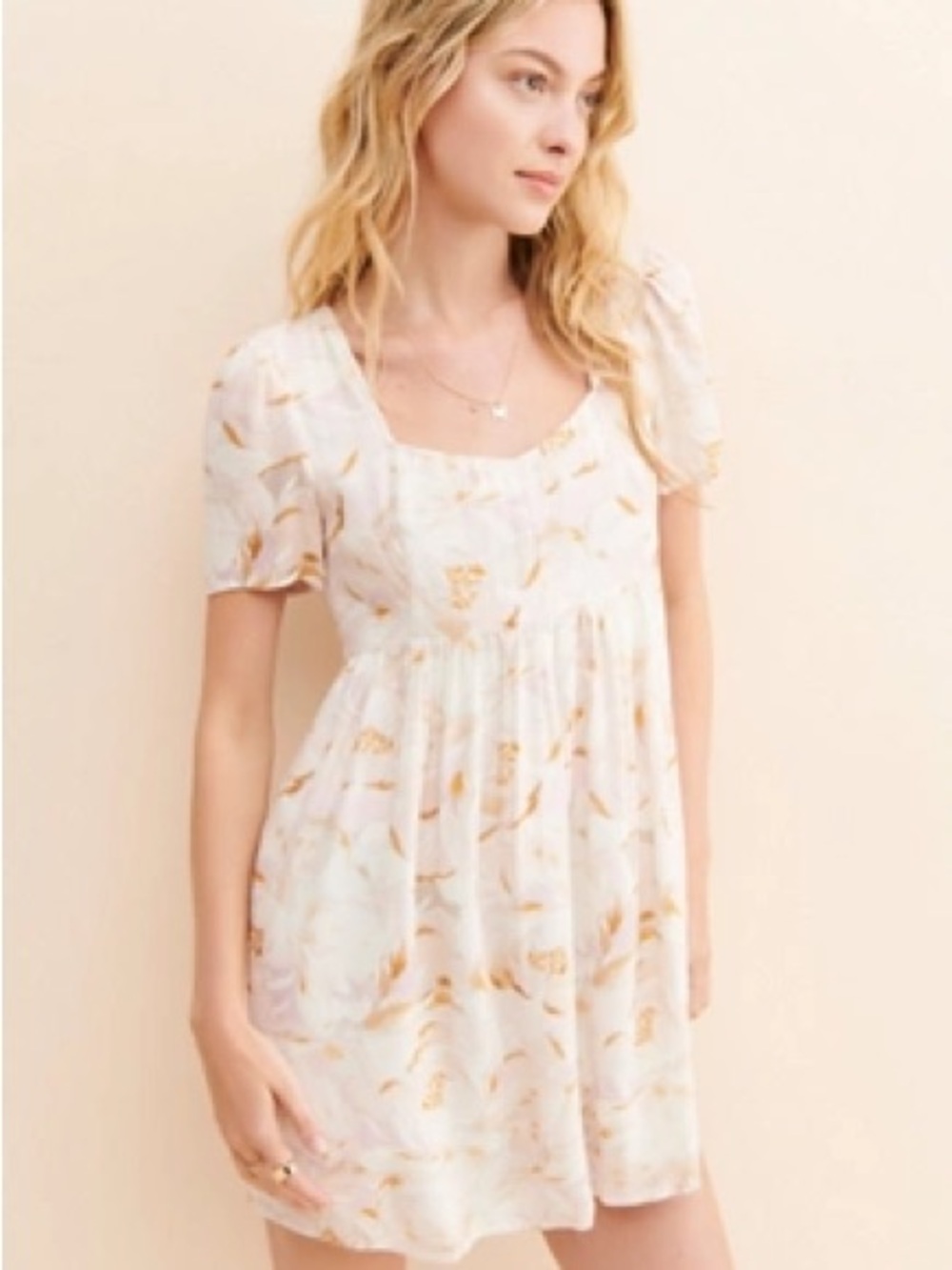 Saltwater Luxe Cam Floral V-Neck Mini Dress